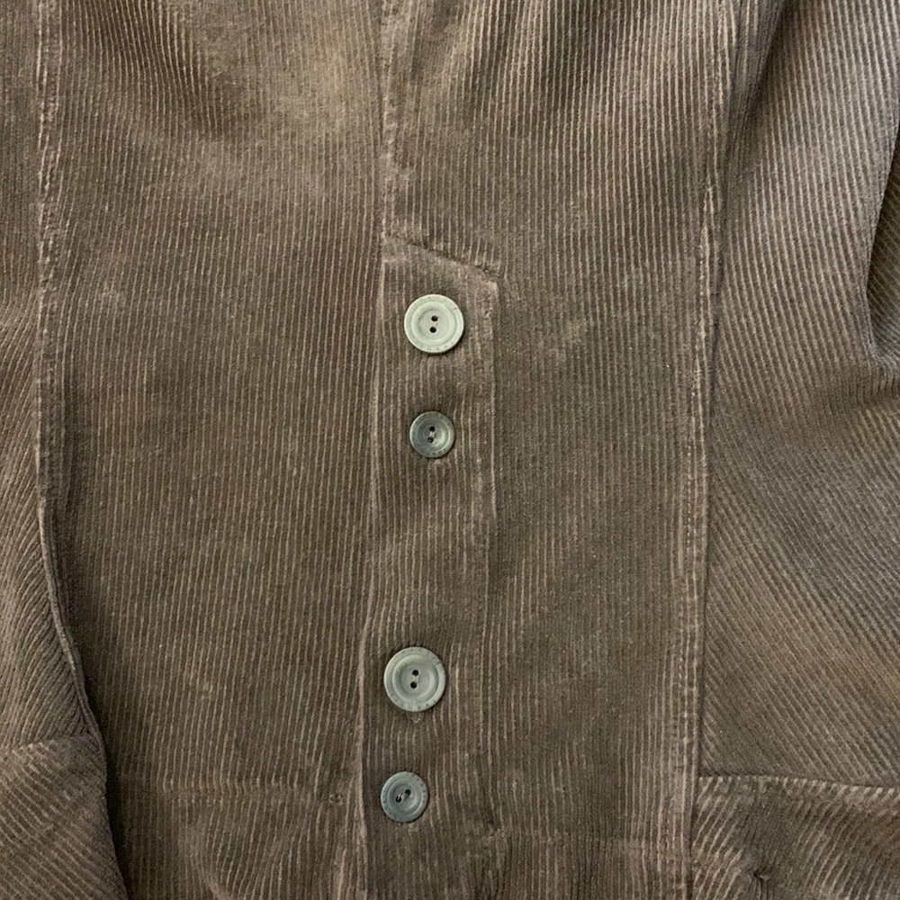 TRANSIT PAR-SUCH TR-900 BROWN CORDUROY SKIRT WITH ELASTIC WAISTBAND & DETAILING - Picture 3 of 9